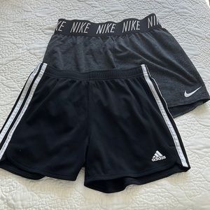 2 pair girls athletic shorts